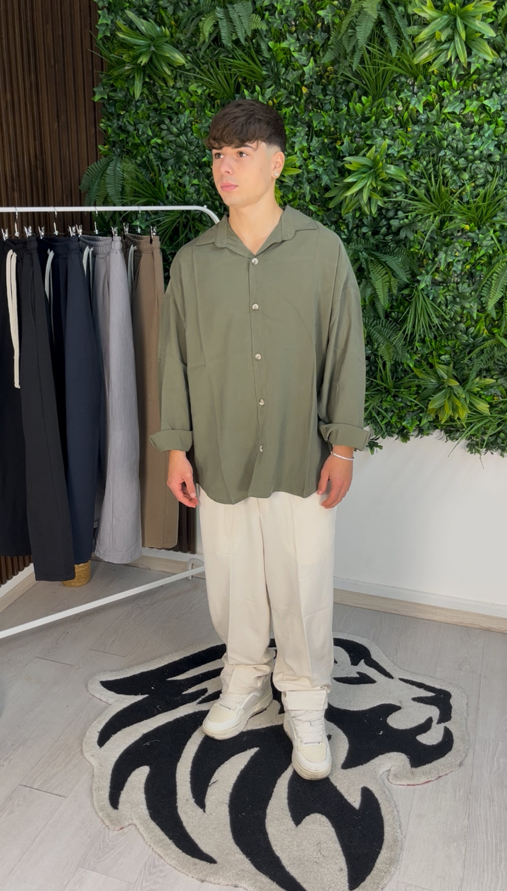 CAMICIA ELEGANT OVER VERDE MILITARE