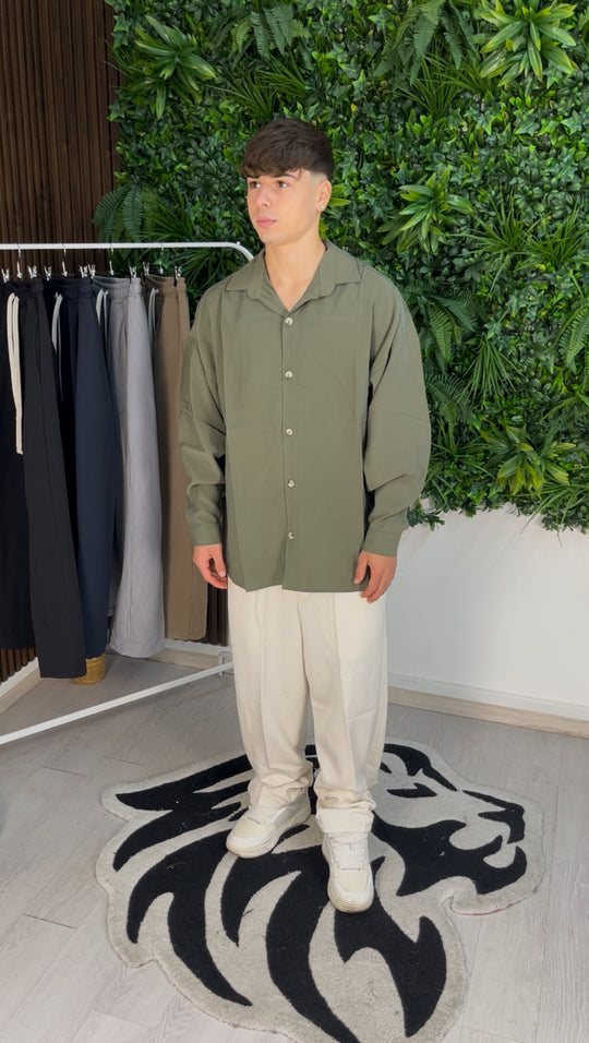 CAMICIA ELEGANT OVER VERDE MILITARE