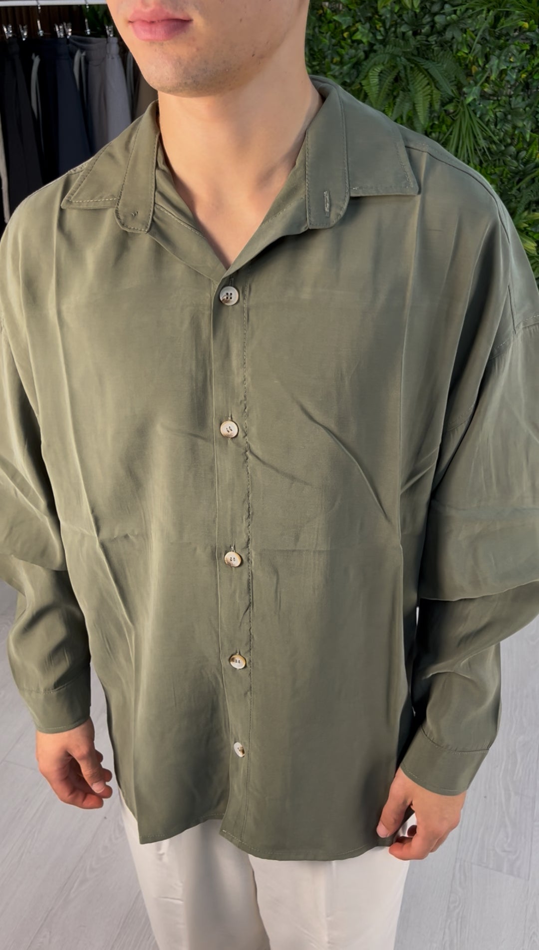 CAMICIA ELEGANT OVER VERDE MILITARE