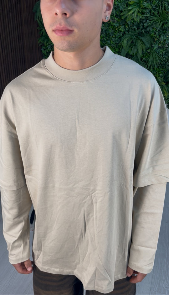 LONGSLEEVE DOUBLE BEIGE
