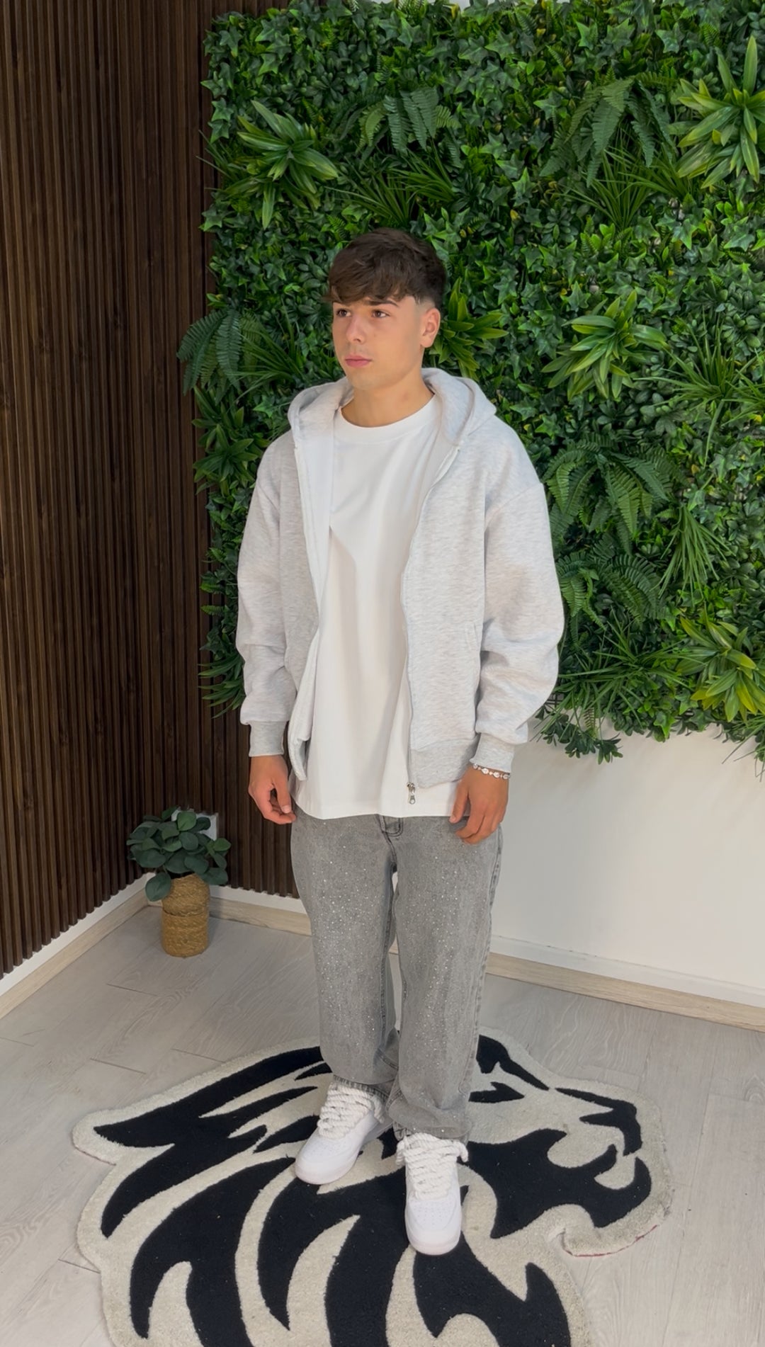 JEANS BAGGY STRASS GREY
