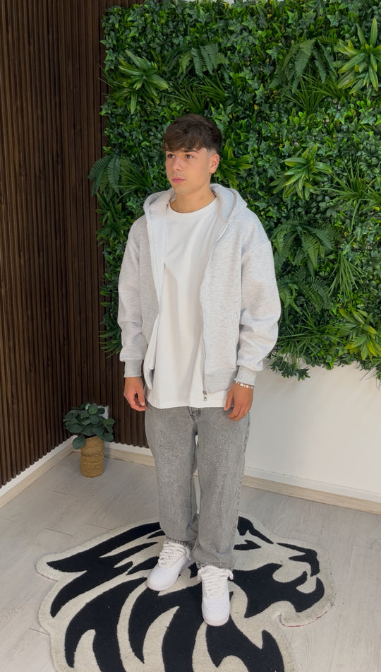 JEANS BAGGY STRASS GREY