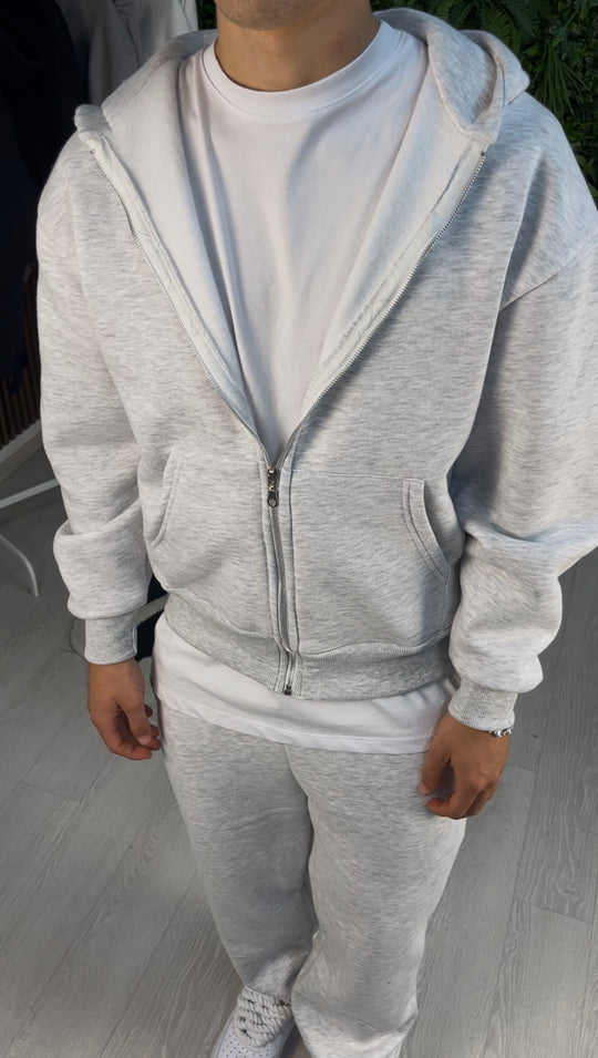 TRACKSUIT FULL ZIP GRIGIO CHIARO