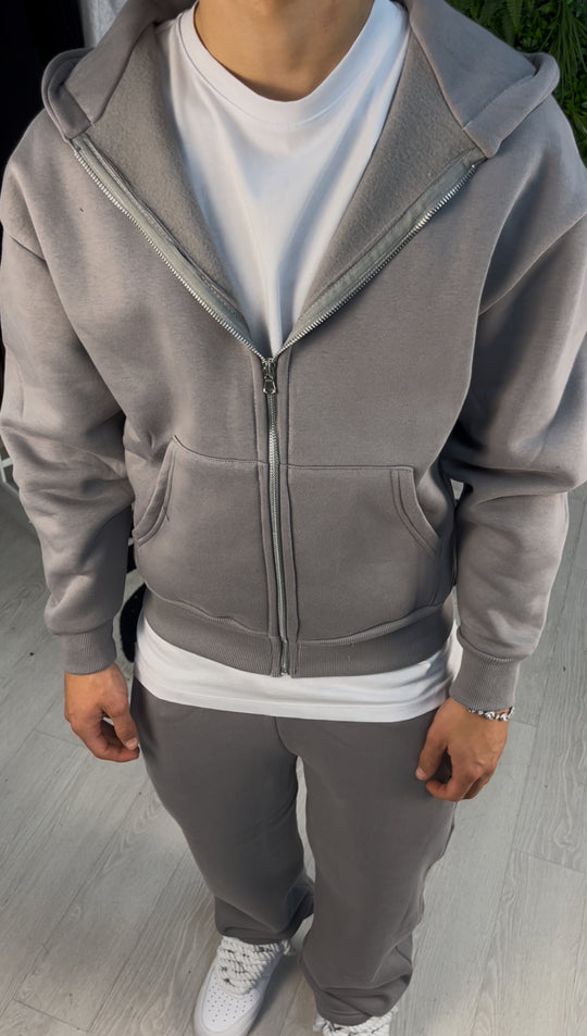 TRACKSUIT FULL ZIP GRIGIO SCURO