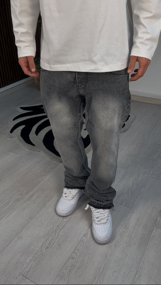 JEANS FLARE DUAL GREY