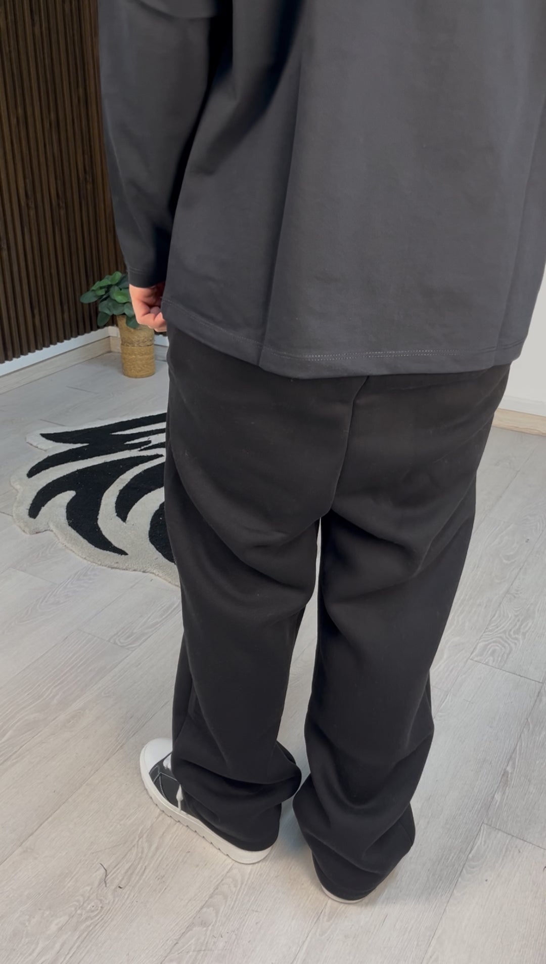 Black Flare cotton trousers