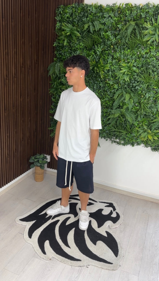 PANTALONCINO IN LINO BLU NOTTE