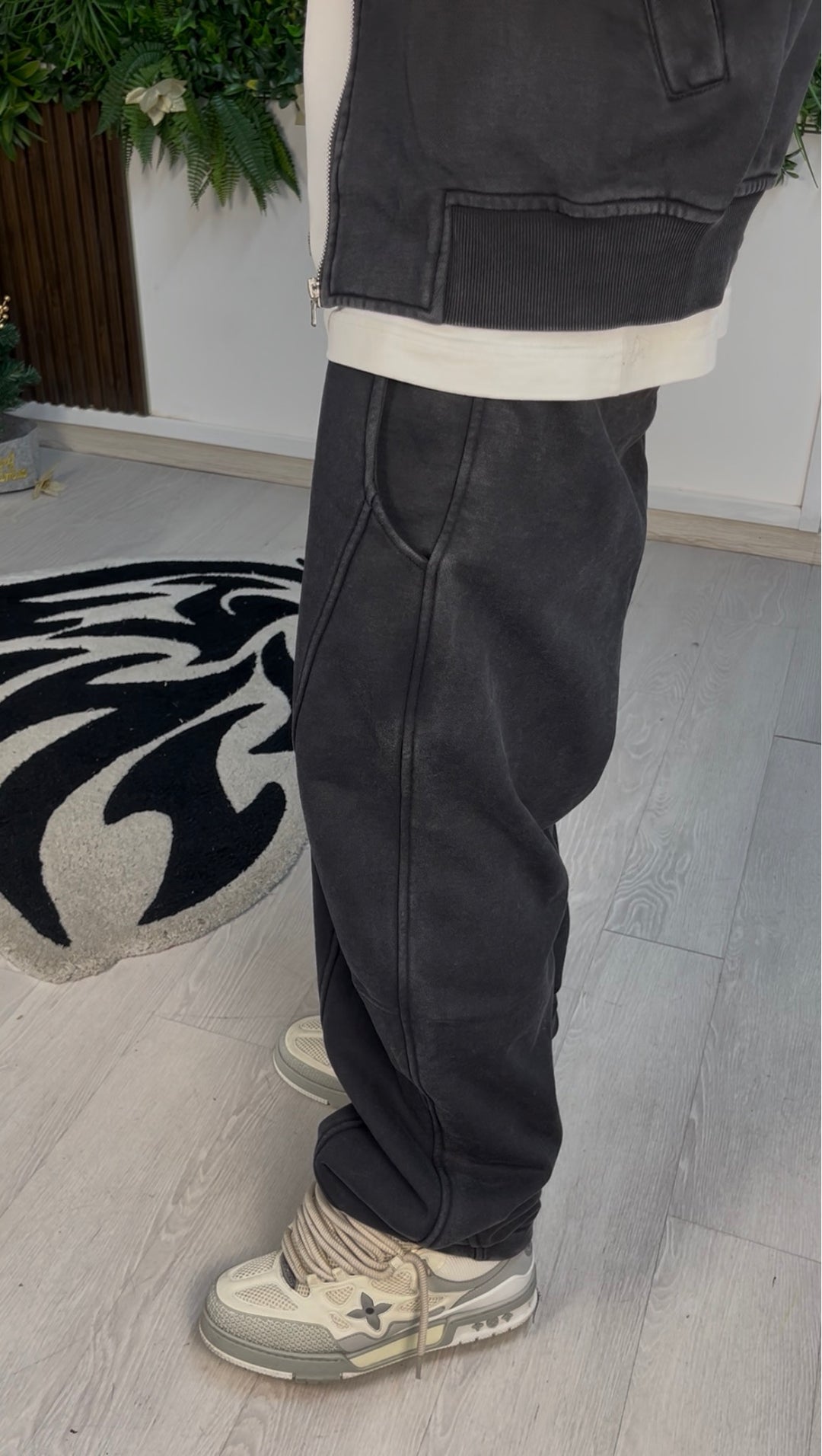 WASHED BALOON PANTS BLACK