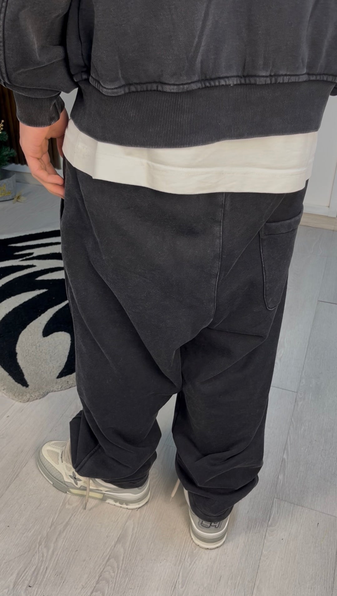 WASHED BALOON PANTS BLACK