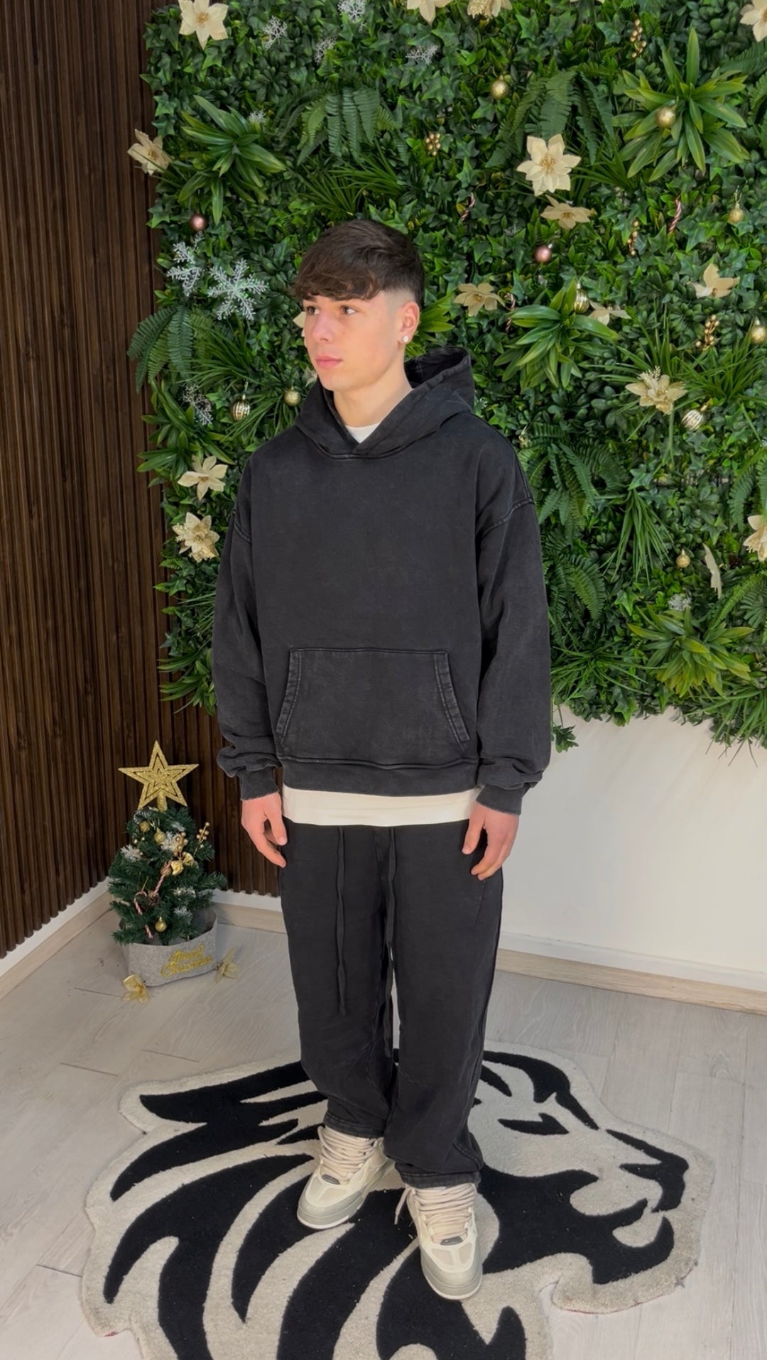 WASHED FLEX PANTS BLACK