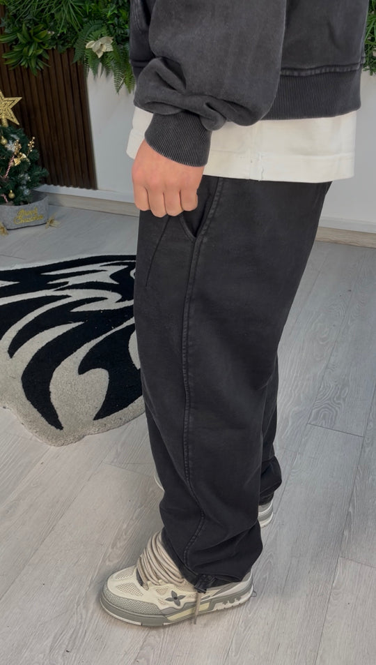 WASHED FLEX PANTS BLACK