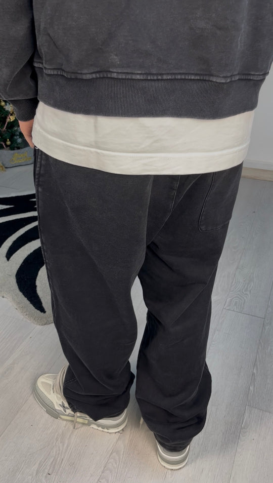 WASHED FLEX PANTS BLACK