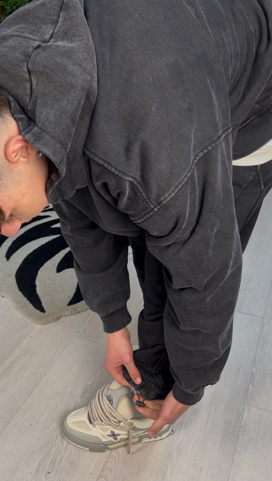 WASHED FLEX PANTS BLACK