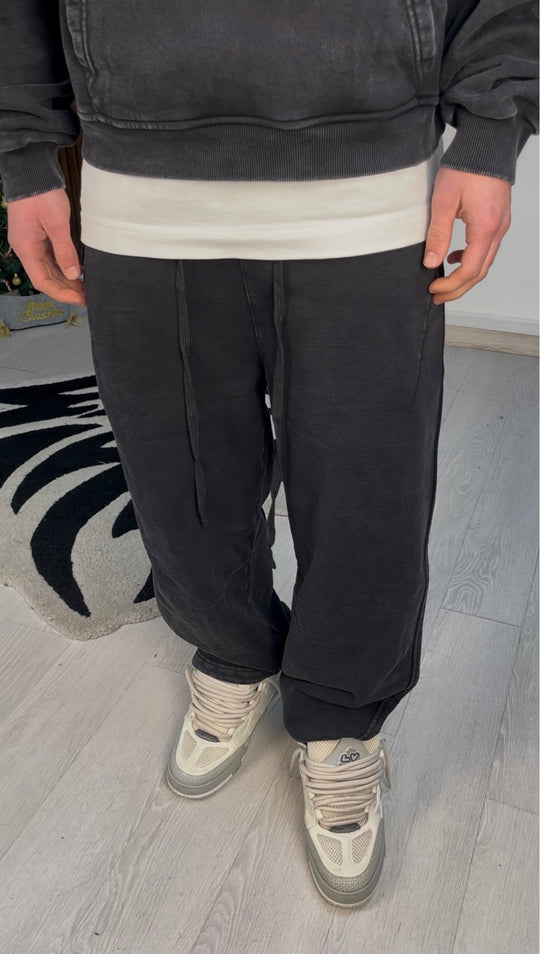 WASHED FLEX PANTS BLACK