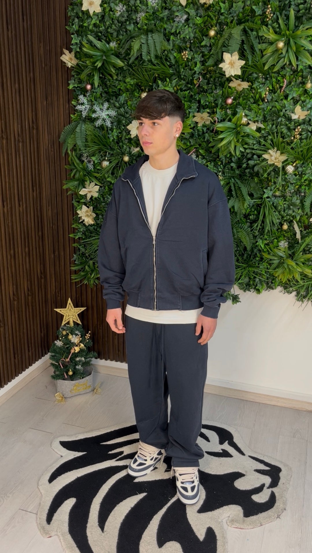 WASHED ZIP DARK BLUE