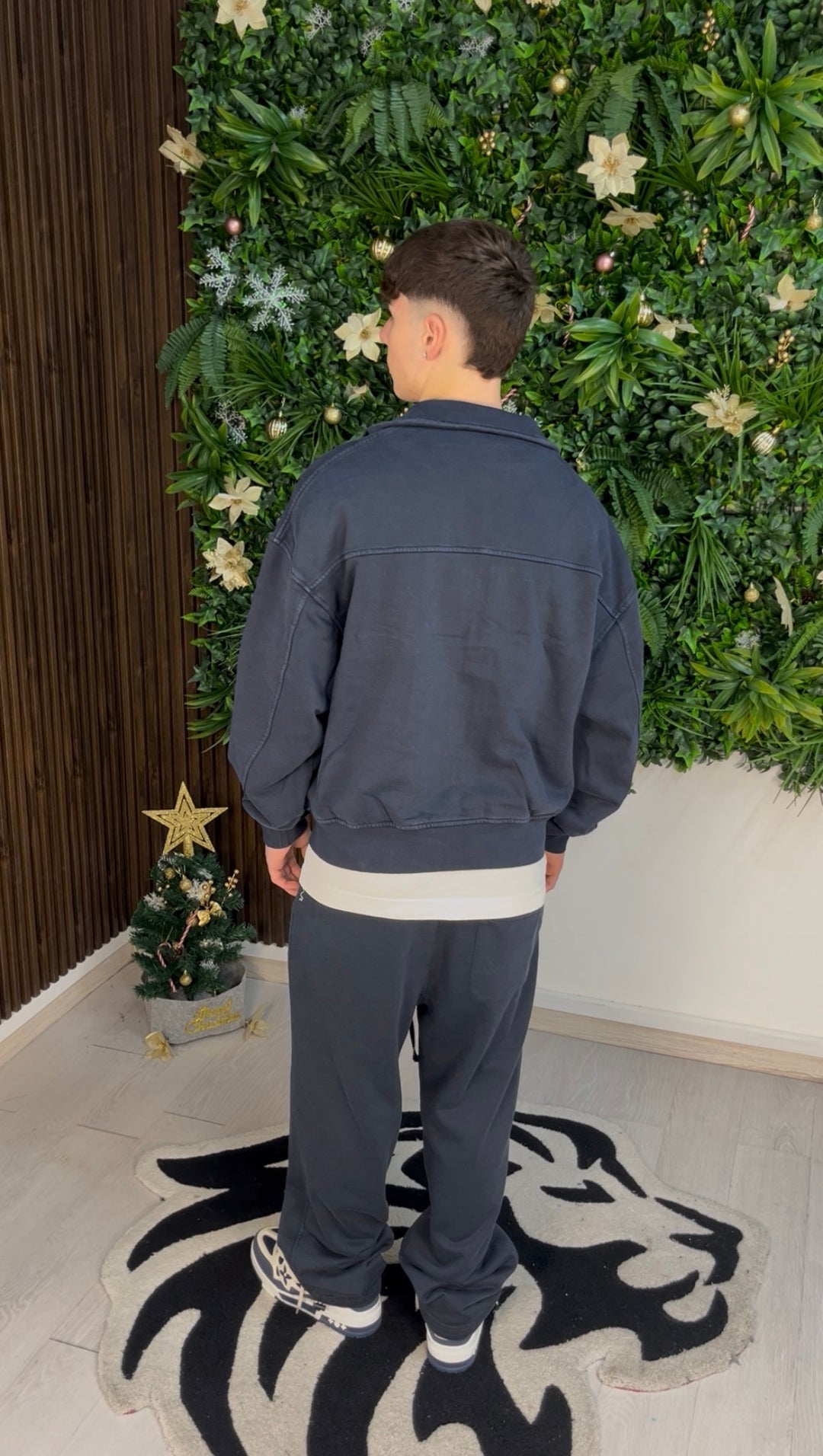 WASHED ZIP DARK BLUE