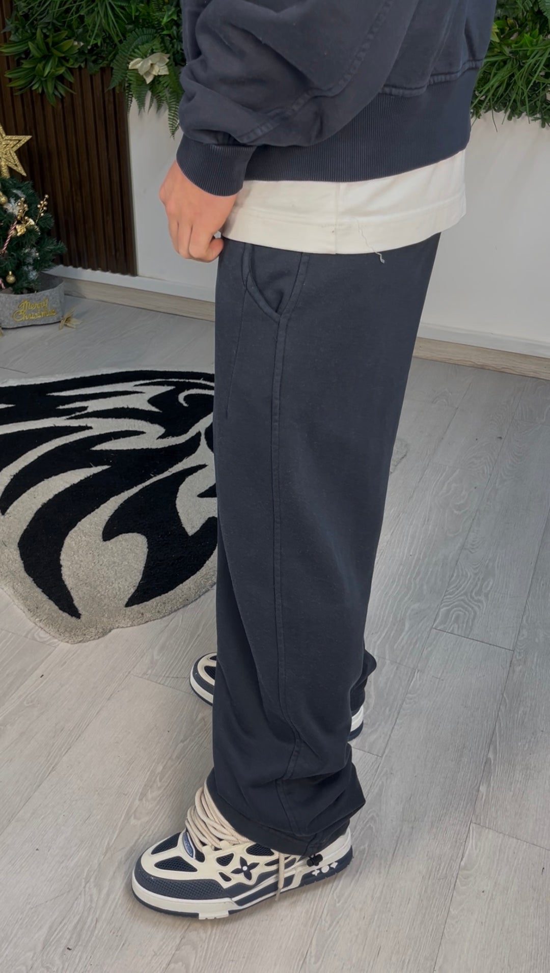 WASHED FLEX PANTS DARK BLUE