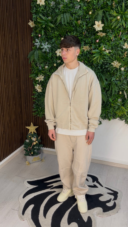WASHED ZIP BEIGE