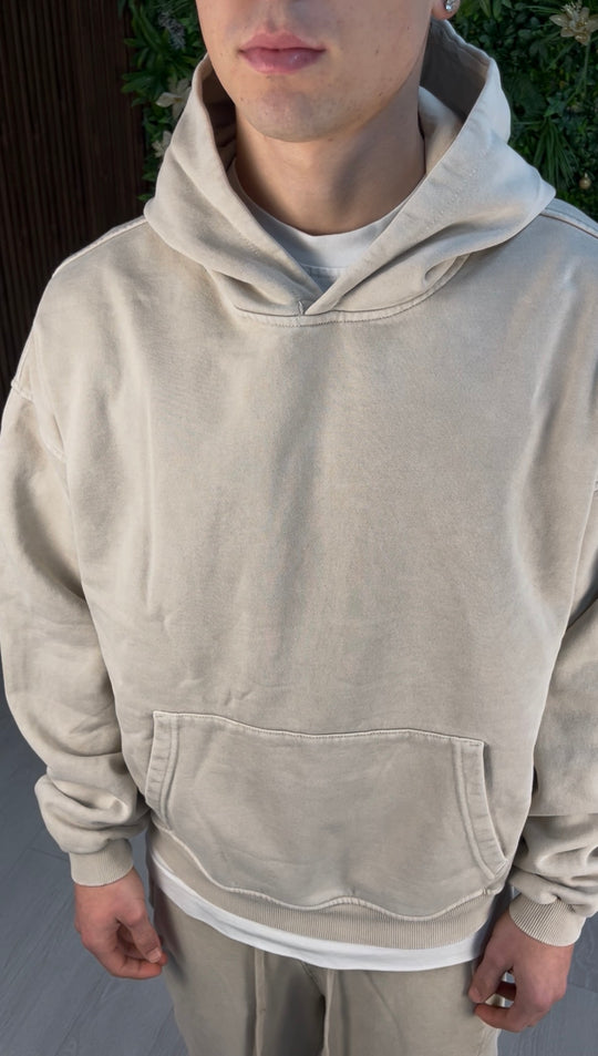 WASHED HOODIE BEIGE
