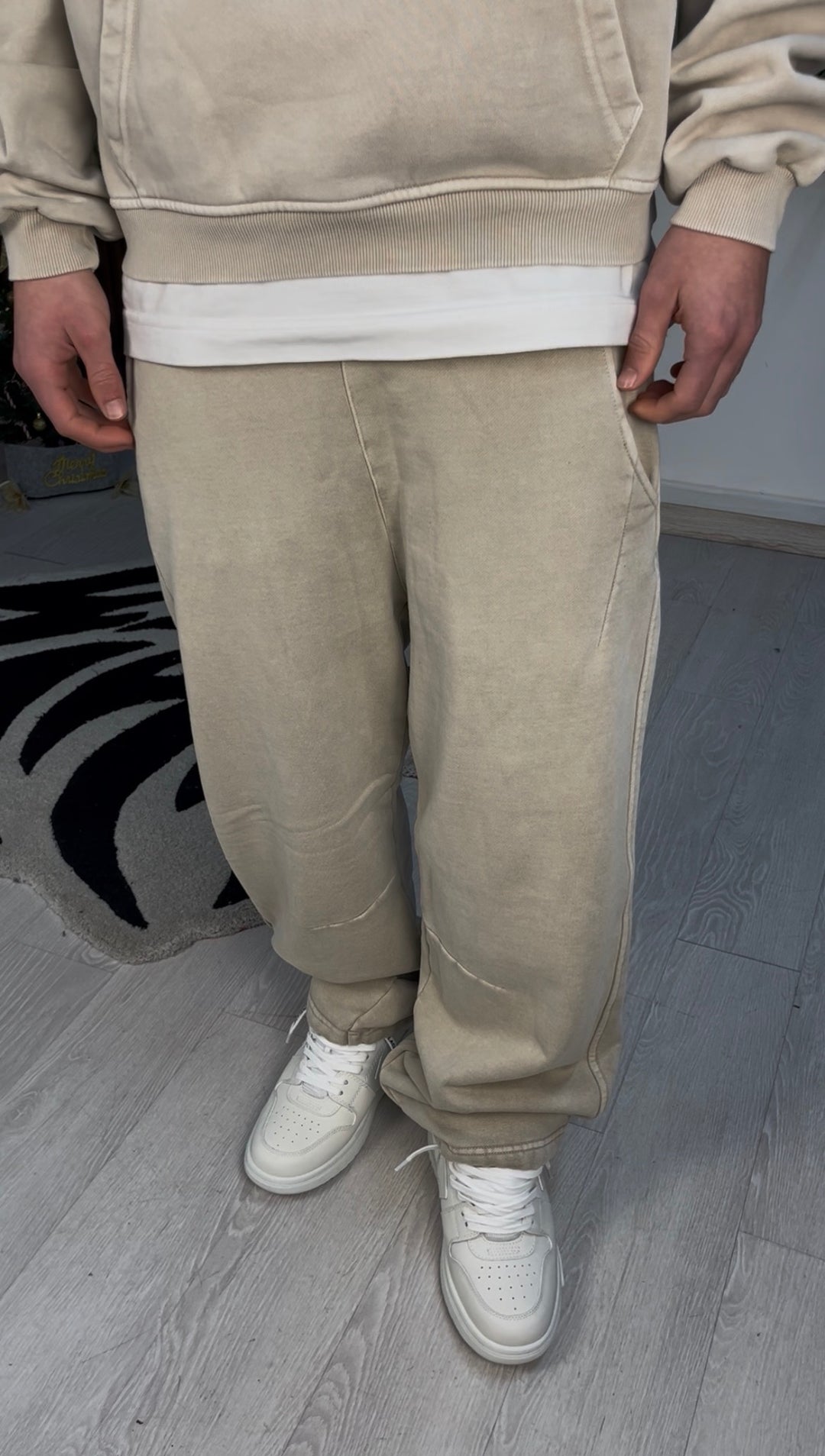 WASHED FLEX PANTS BEIGE