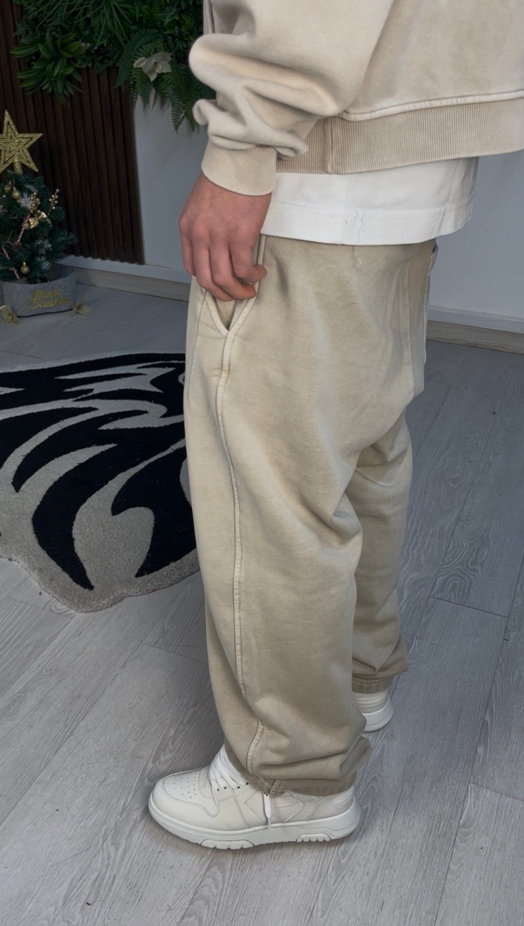 WASHED FLEX PANTS BEIGE