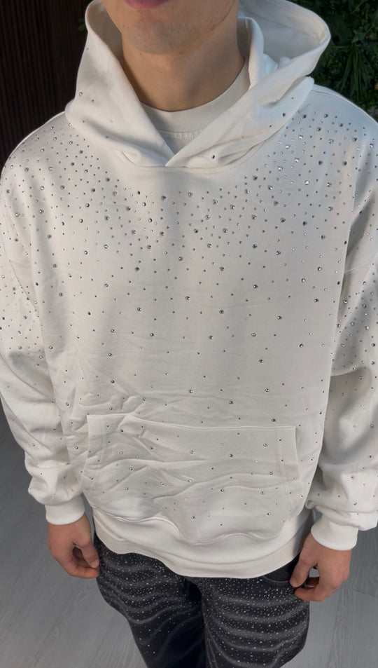 FELPA CON STRASS BIANCA