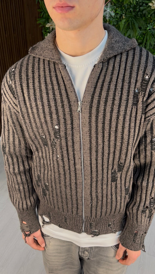 MAGLIONE DESTROYED ZIP BROWN