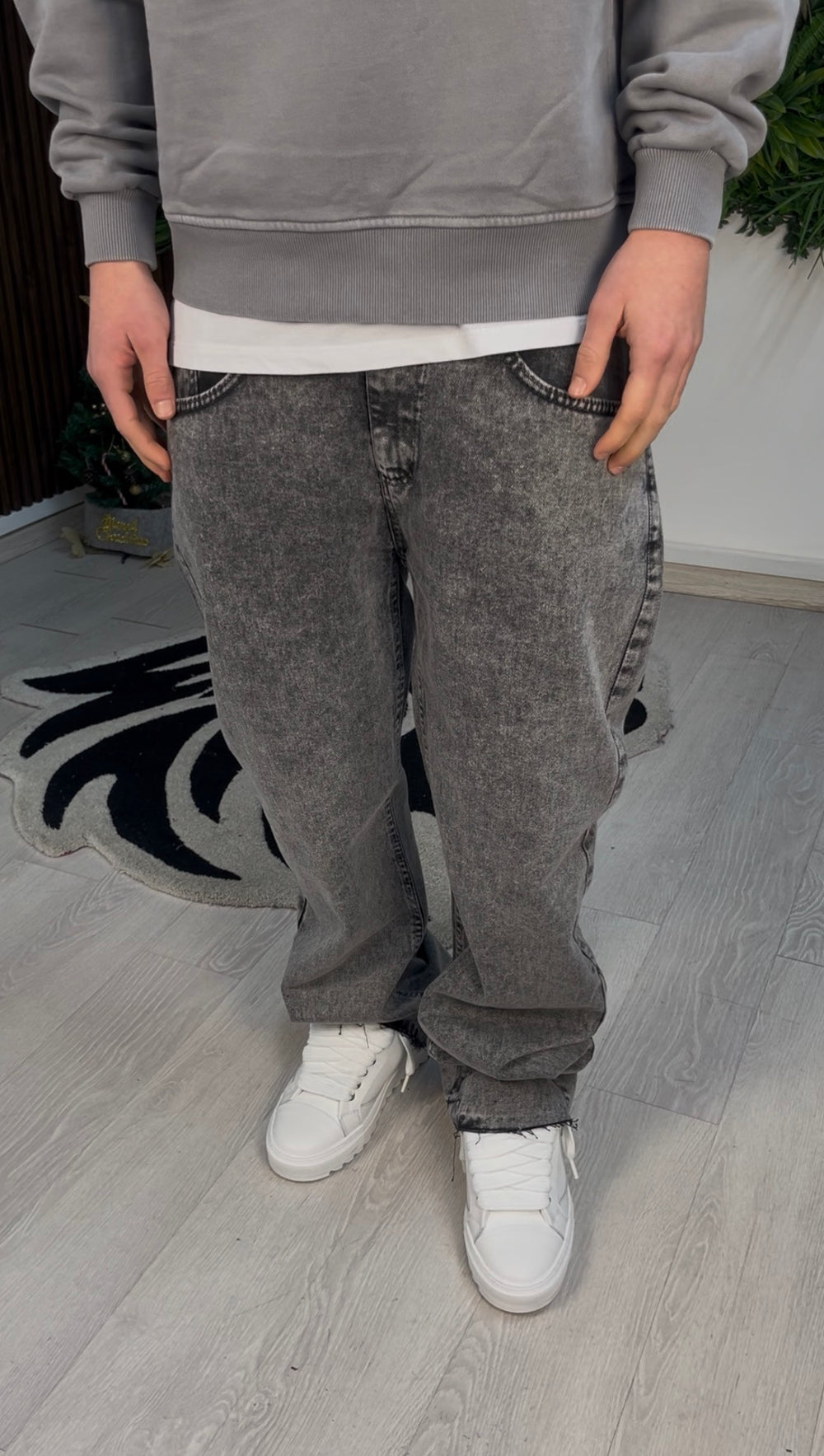 JEANS FLARE DARK GREY