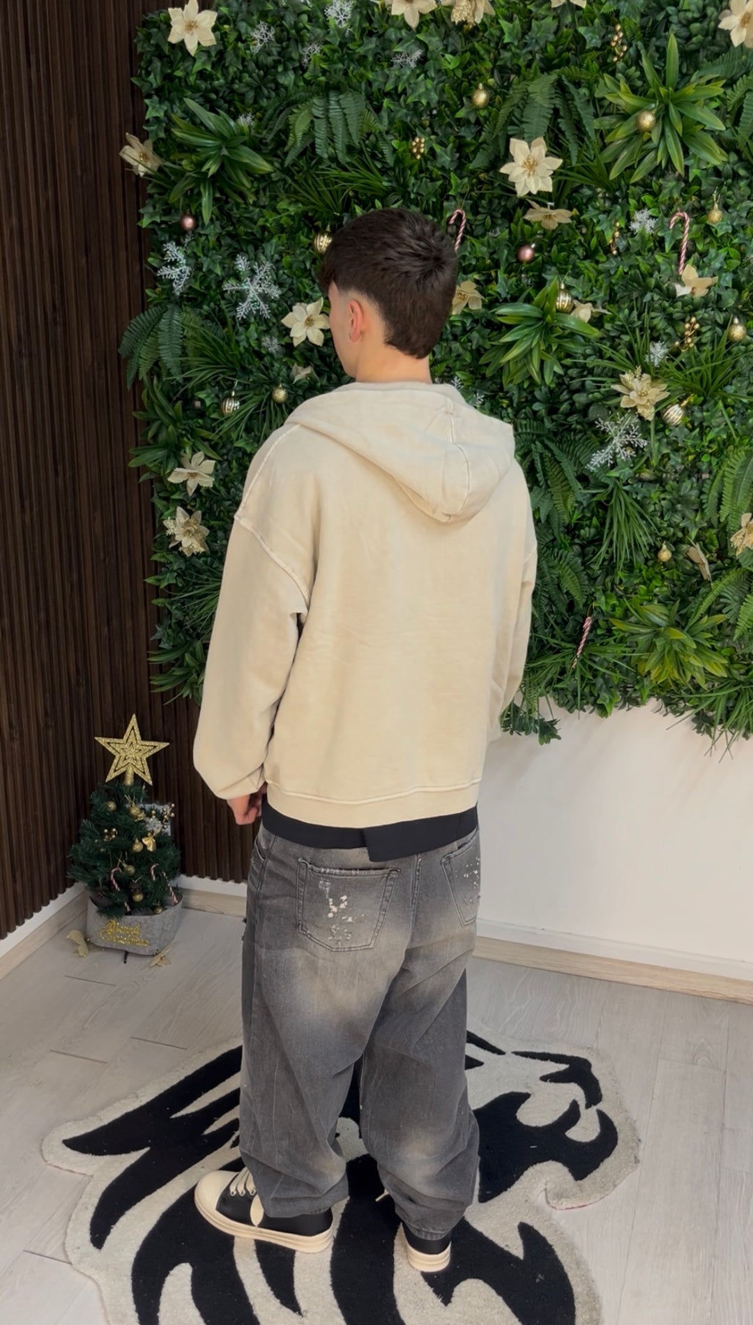 WASHED FULL ZIP BEIGE