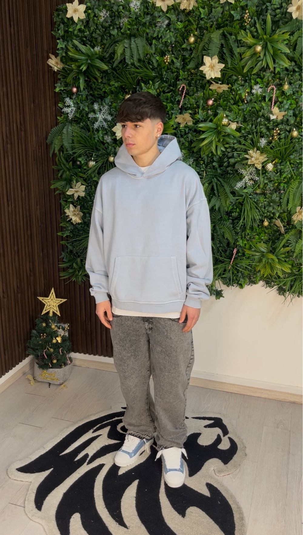 WASHED HOODIE LIGHT BLUE