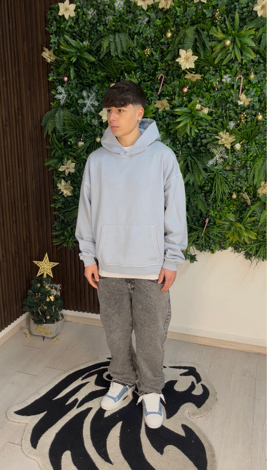 WASHED HOODIE LIGHT BLUE