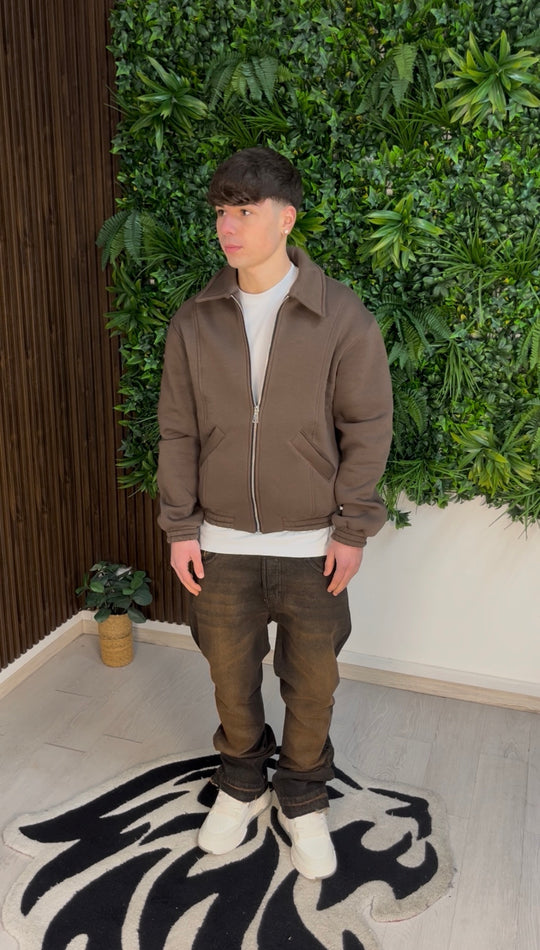REFINED ZIP JACKET BROWN