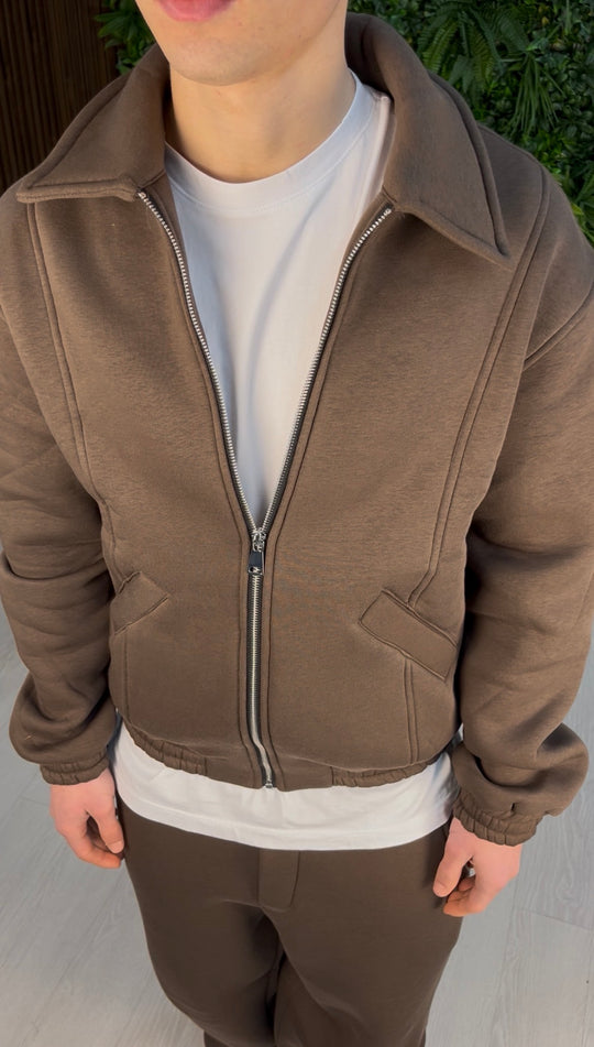 REFINED ZIP JACKET BROWN