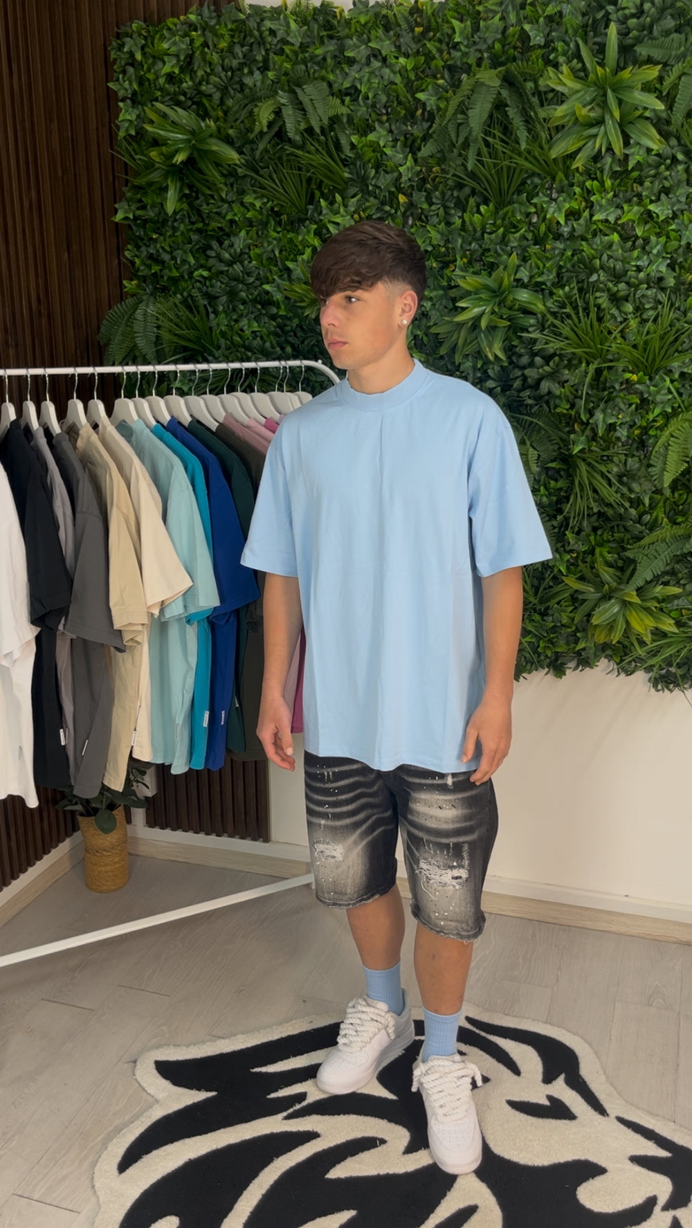 T-SHIRT PREMIUM SEMI-OVER CELESTE