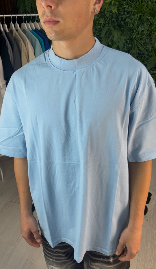 T-SHIRT PREMIUM SEMI-OVER CELESTE