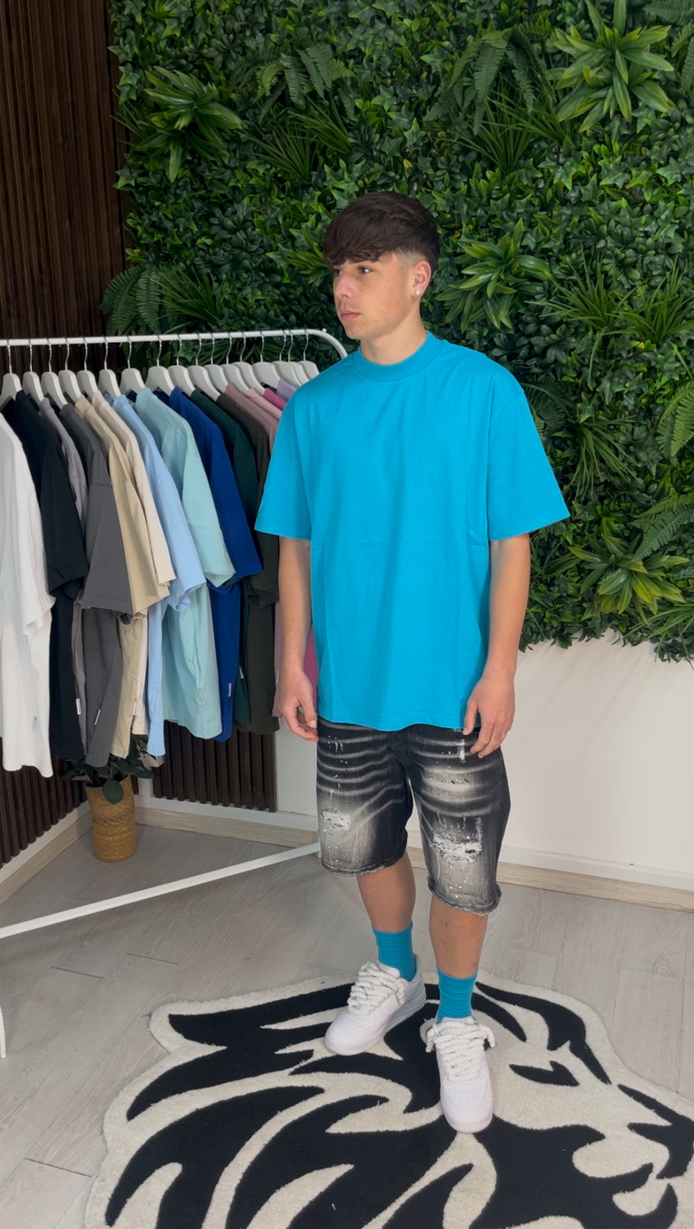 T-SHIRT PREMIUM SEMI-OVER TURCHESE