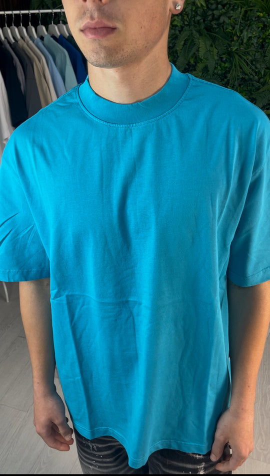 T-SHIRT PREMIUM SEMI-OVER TURCHESE