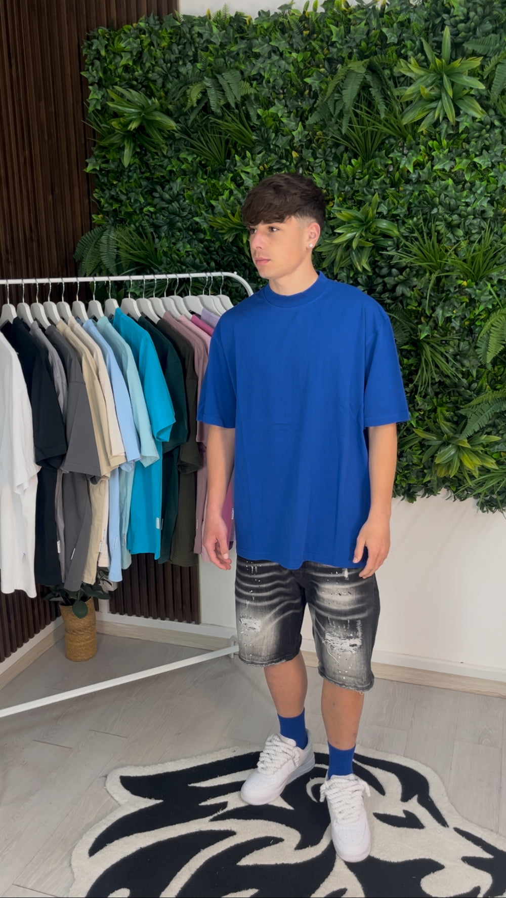 T-SHIRT PREMIUM SEMI-OVER BLU