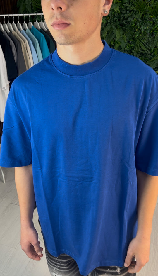 T-SHIRT PREMIUM SEMI-OVER BLU