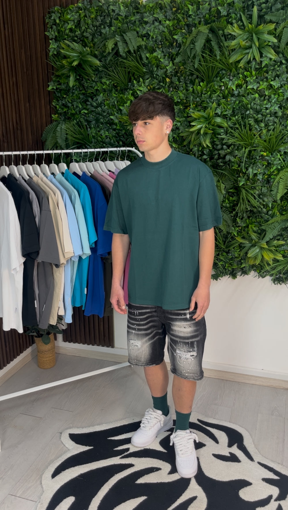 T-SHIRT PREMIUM SEMI-OVER VERDE GUCCI