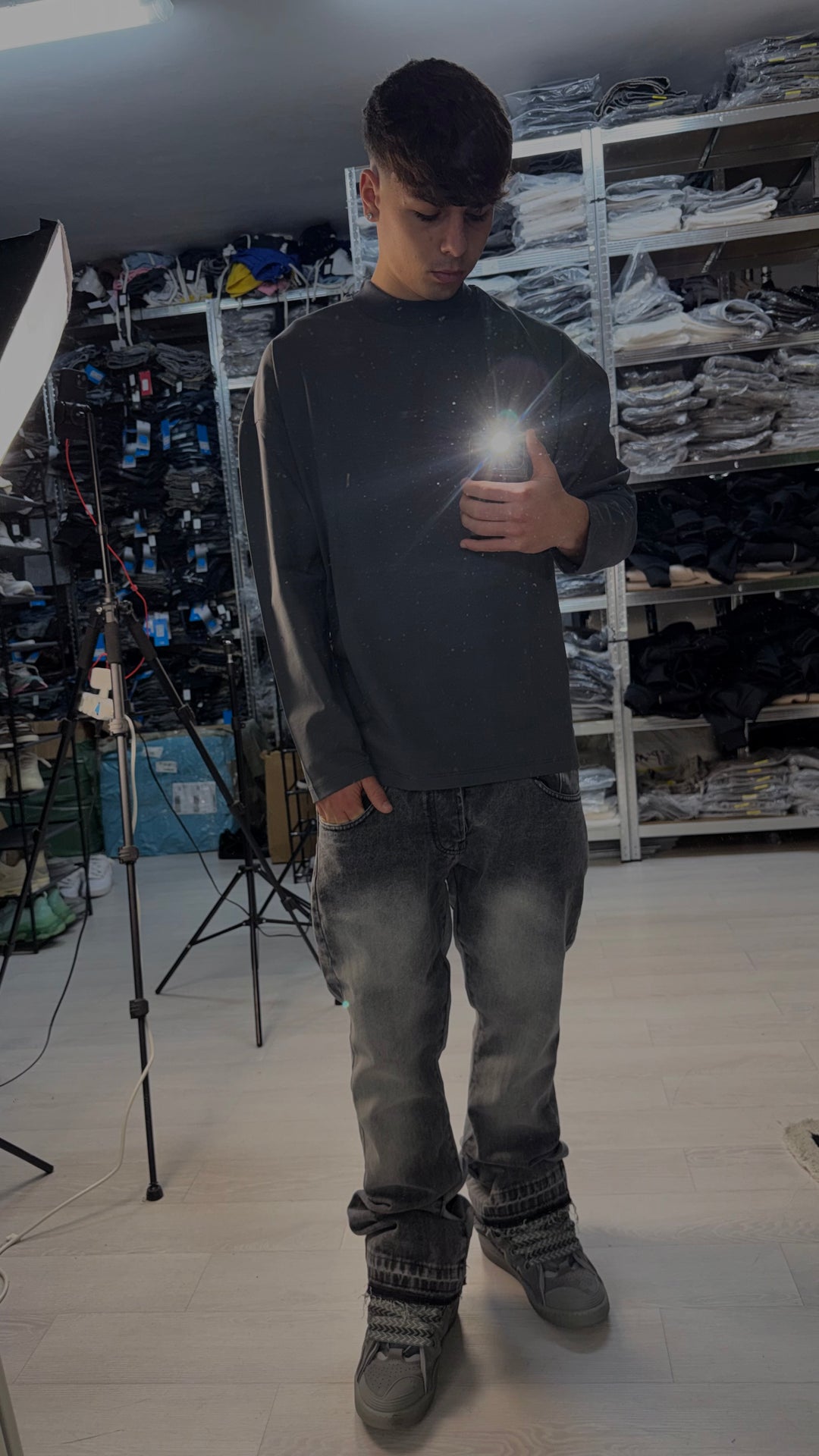 JEANS FLARE DUAL GREY