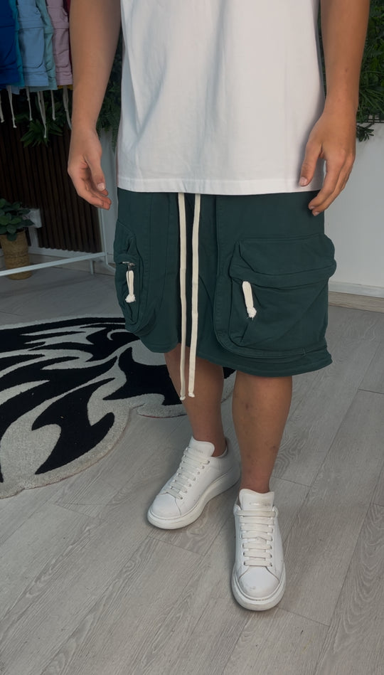 FRONT CARGO CORTO IN COTONE VERDE GUCCI