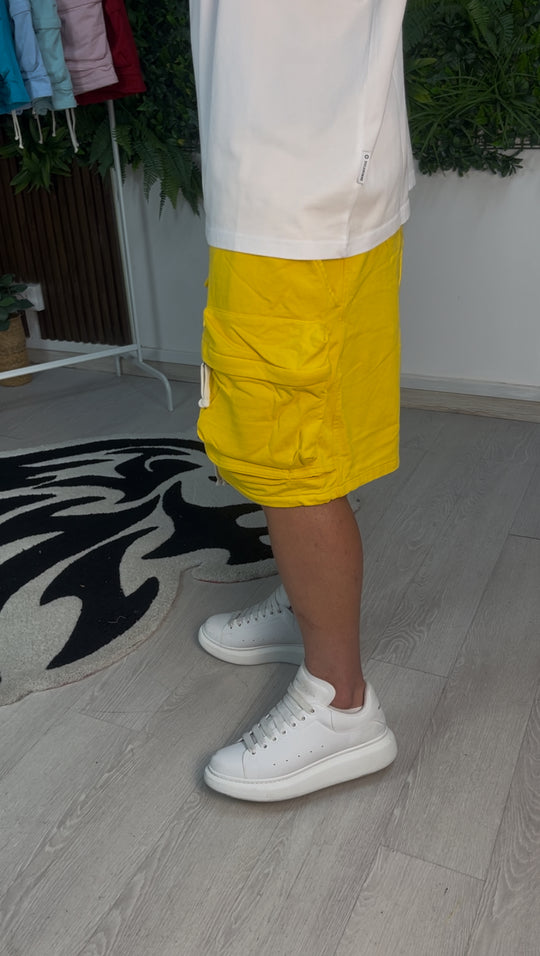 FRONT CARGO CORTO IN COTONE GIALLO