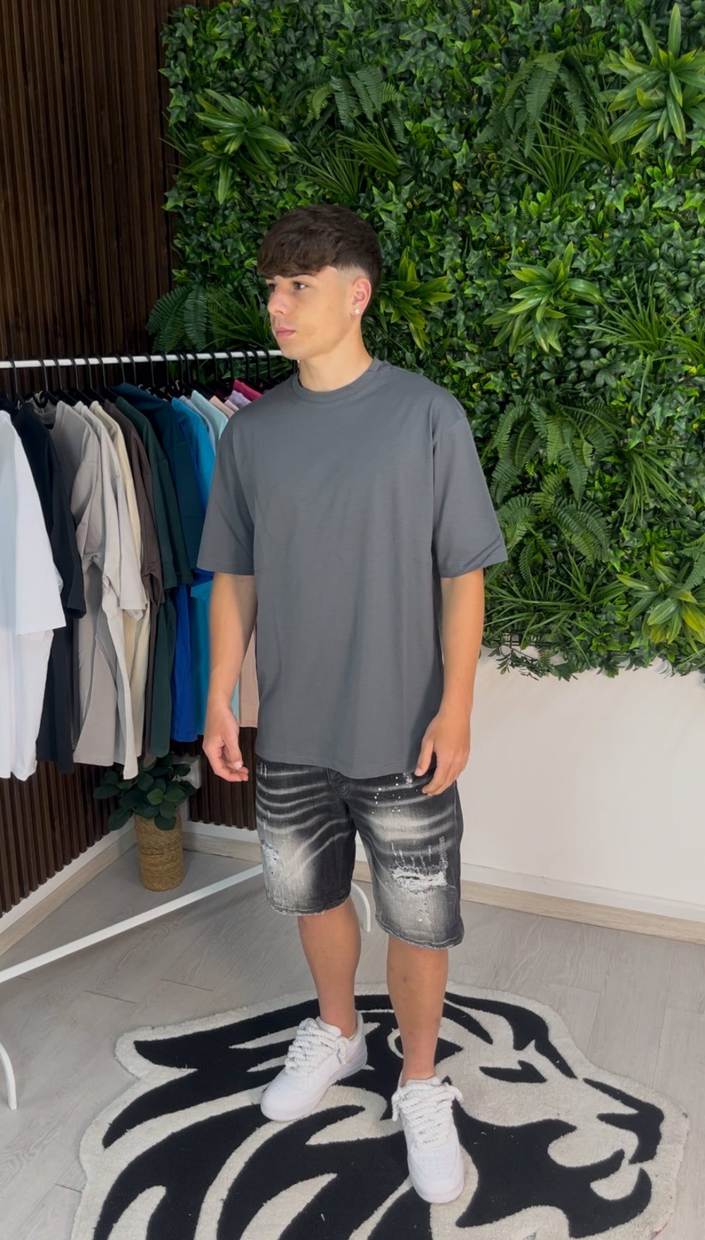 T-SHIRT GIROCOLLO PIOMBO