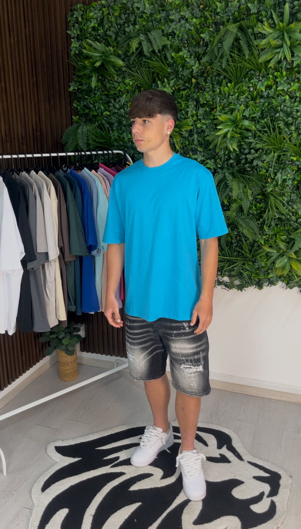 T-SHIRT GIROCOLLO TURCHESE