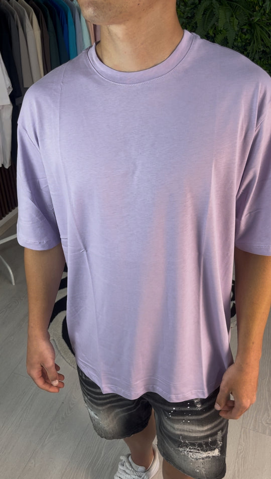 T-SHIRT GIROCOLLO LILLA