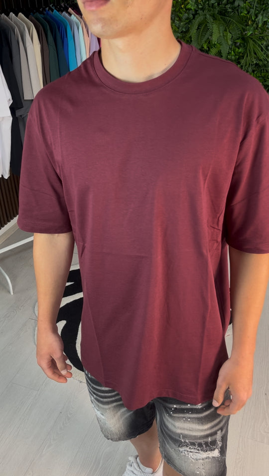 T-SHIRT GIROCOLLO BORDEAUX