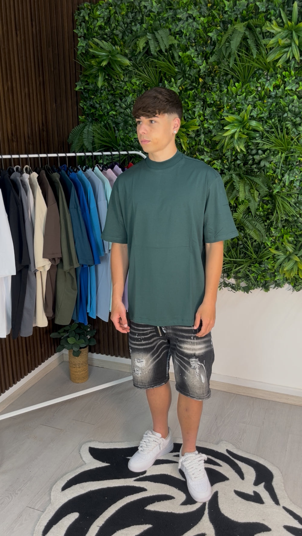 T-SHIRT COLLO ALTO VERDE GUCCI