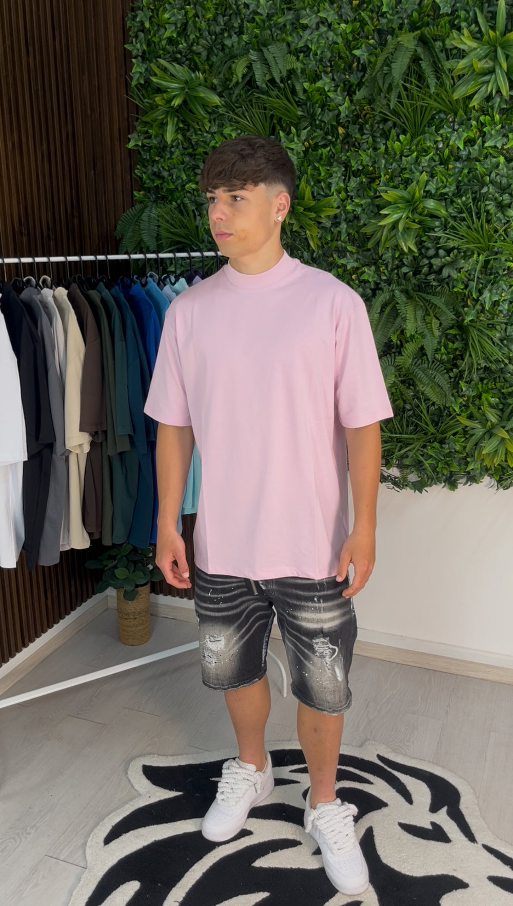 T-SHIRT COLLO ALTO ROSA