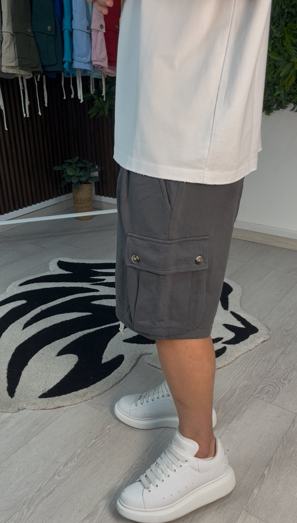 CARGO CORTO IN COTONE PIOMBO